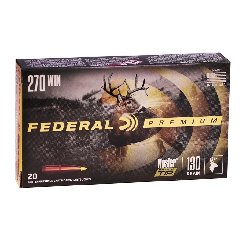 Federal Premium Vital-Shok 270 Winchester 130 Grain Nosler Ballistic Tip Ammunition