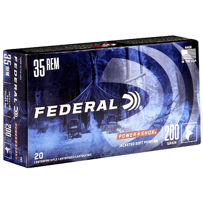 Federal Power-Shok 35 Remington Ammo 200 Grain Jacketed Soft Point - 35A