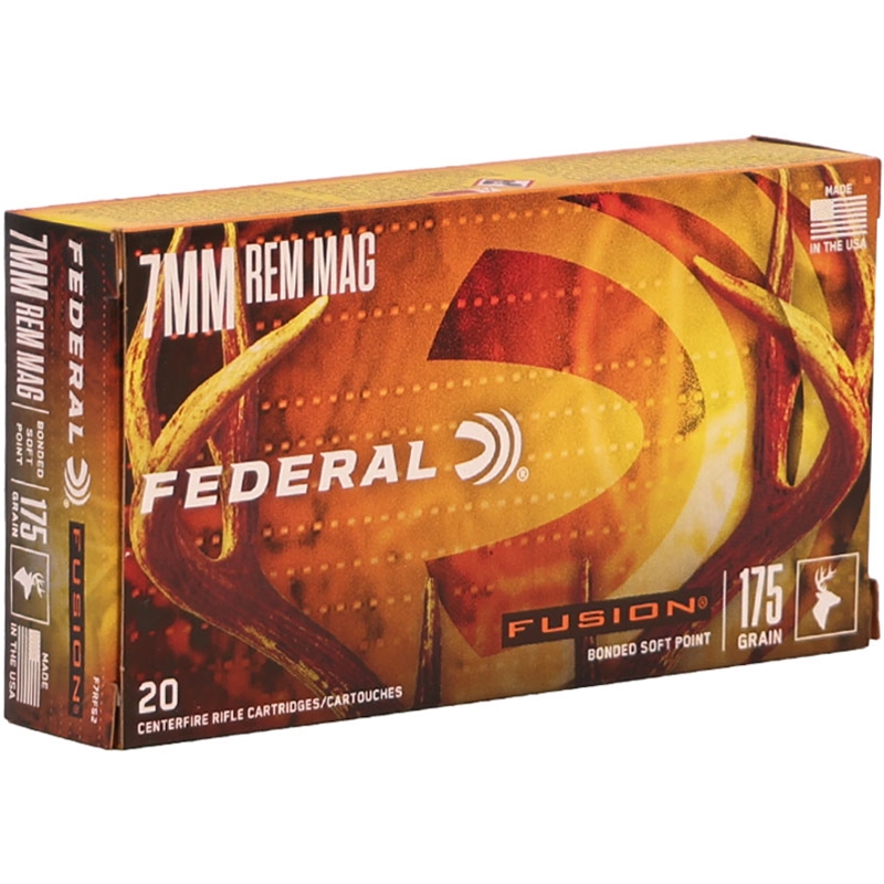 Federal Fusion 7mm Remington Magnum Ammo 175 Grain Bonded Soft Point - F7RFS2