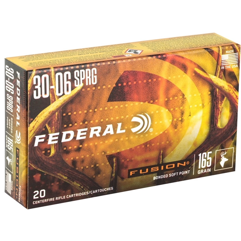 Federal Fusion 30-06 Springfield Ammo 180 Grain Spitzer Boat Tail