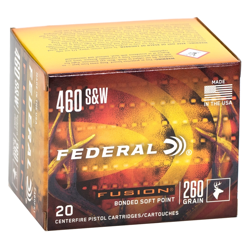 Federal Fusion 460 S&W Magnum Ammo 260 Grain Jacketed Hollow Point