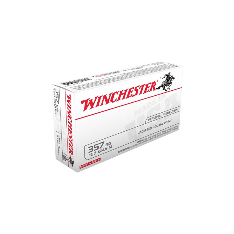 Winchester USA 357 SIG Ammo 125 Grain Jacketed Hollow Point