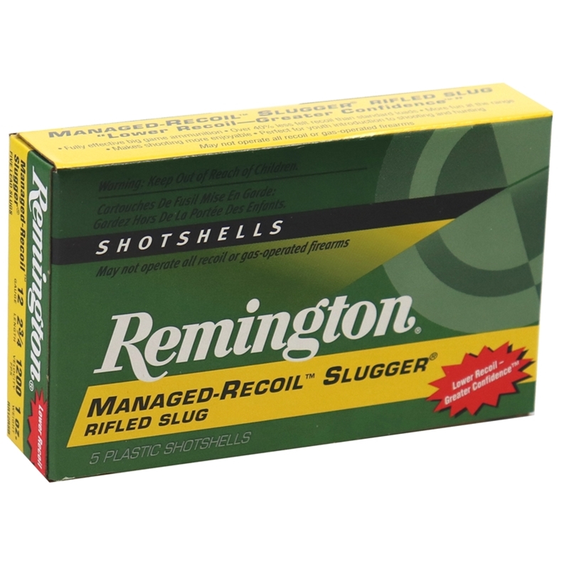 Remington Slugger Managed-Recoil 12 Gauge Ammo 2-3/4