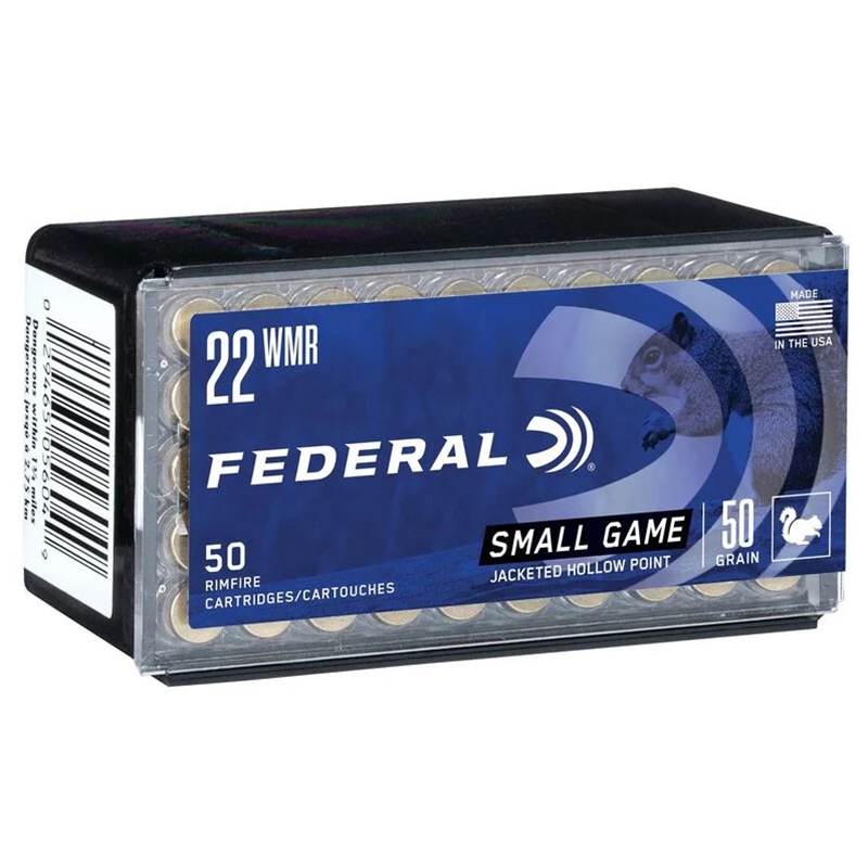 Federal Small Game 22 WMR Ammo 50 Grain Jacketed Hollow Point