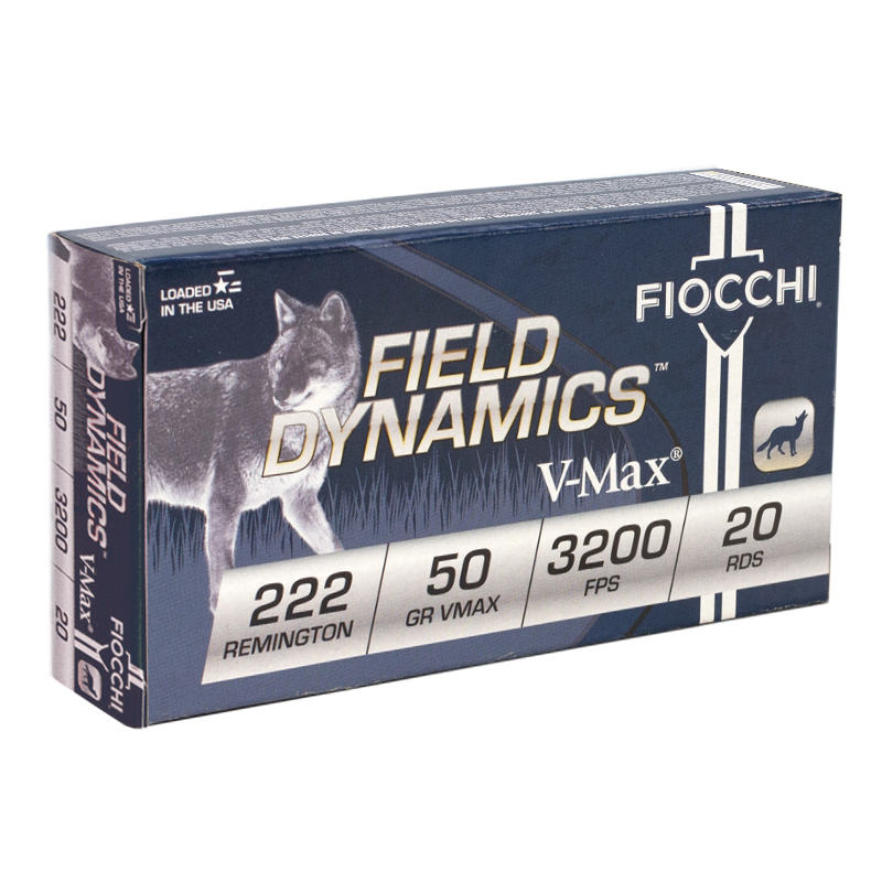 Fiocchi Extrema 222 Remington Ammo 50 Grain Hornady V-Max