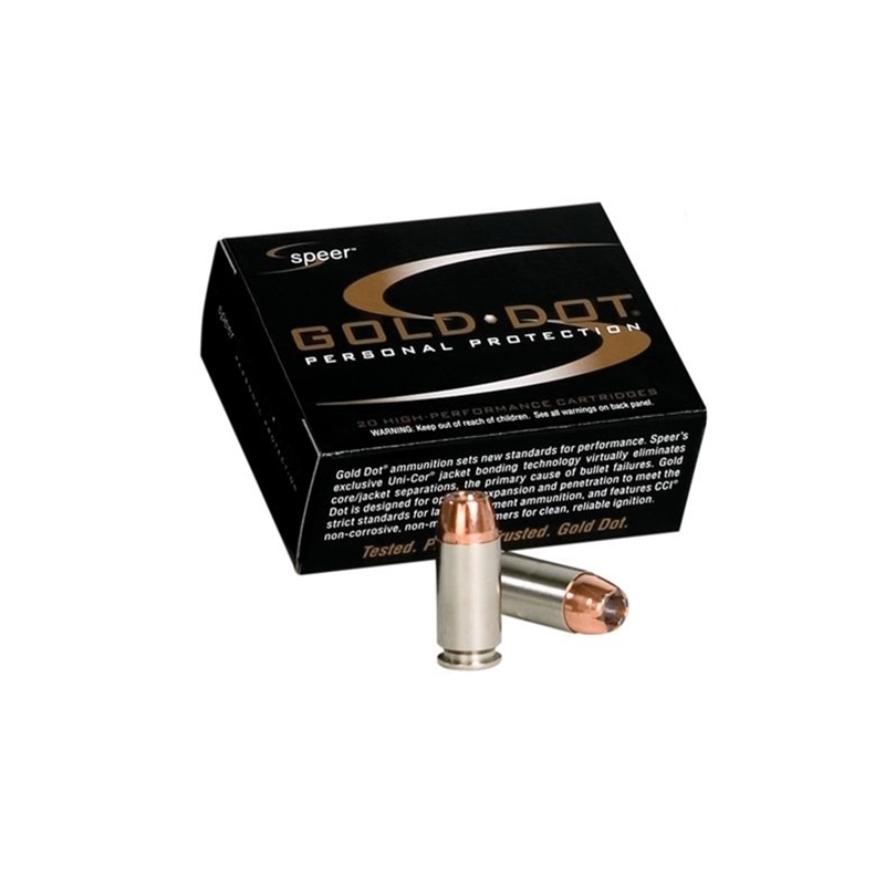 Speer Gold Dot 45 GAP Ammo 185 Grain Jacketed Hollow Point 