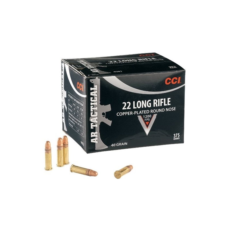 CCI AR Tactical 22 Long Rifle Ammo 40 Grain Copper Plated Round Nose