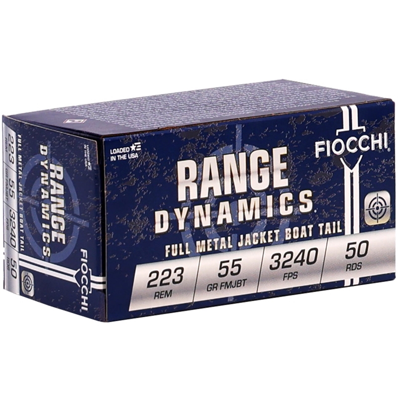 Fiocchi Shooting Dynamics 223 Remington Ammunition 55 Grain Full Metal Jacket Boat Tail - 223A