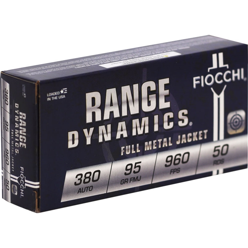 Fiocchi Range Dynamics 380 ACP AUTO Ammo 95 Grain Full Metal Jacket