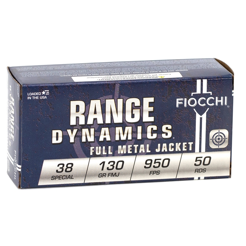 Fiocchi Range Dynamics 38 Special Ammo 130 Grain Full Metal Jacket