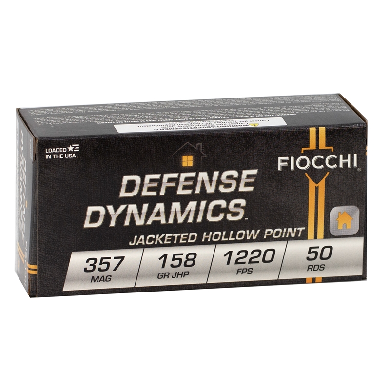 Fiocchi Defense Dynamics 357 Magnum Ammo 158 Grain Jacketed Hollow Point