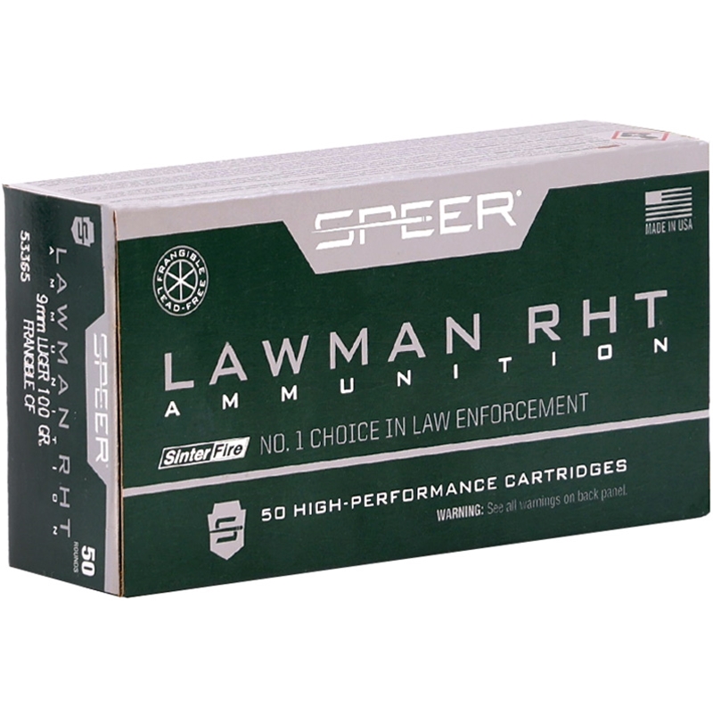 Speer Lawman 9mm Ammo 100 Grain SinterFire Frangible - 53365