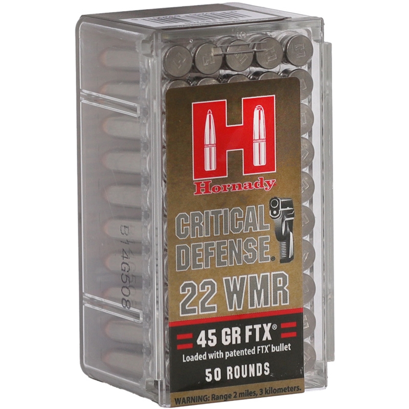 Hornady Critical Defense 22 Winchester Magnum Rimfire Ammunition 45 Grain Flex Tip Expanding - 83200