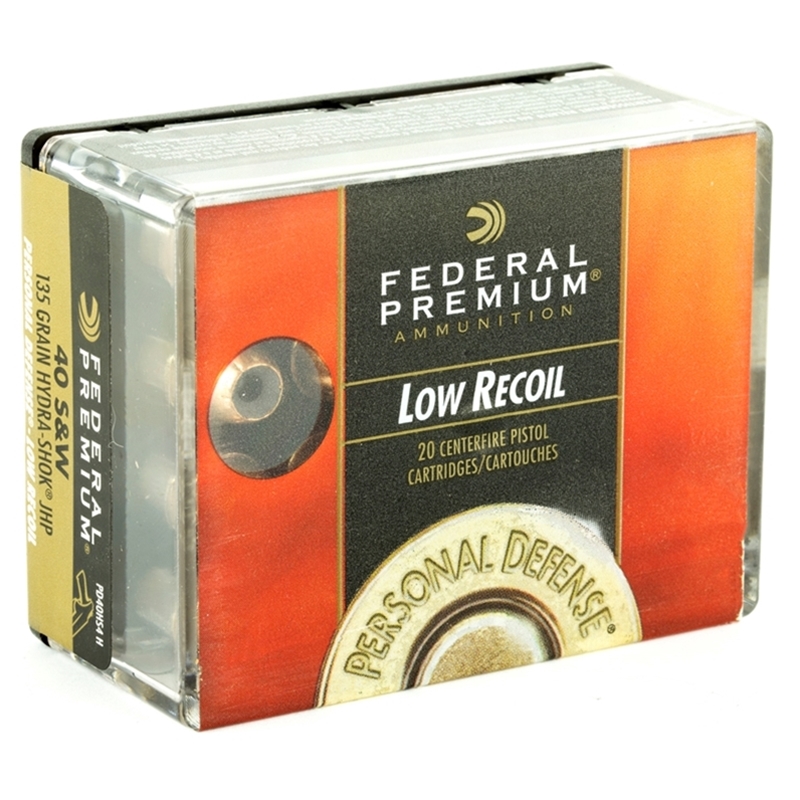 Federal Personal Defense 40 S&W Ammo 135 Grain Hydra-Shok Jacketed Hollow Point