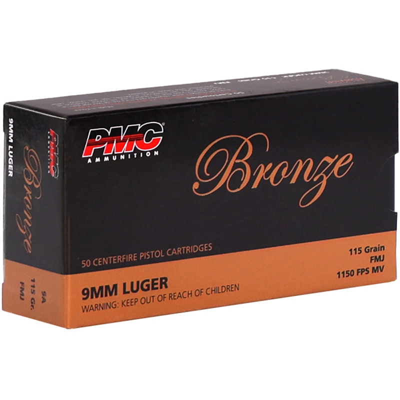 PMC Bronze 9mm Luger Ammunition 115 Grain Full Metal Jacket - TSPMC9A