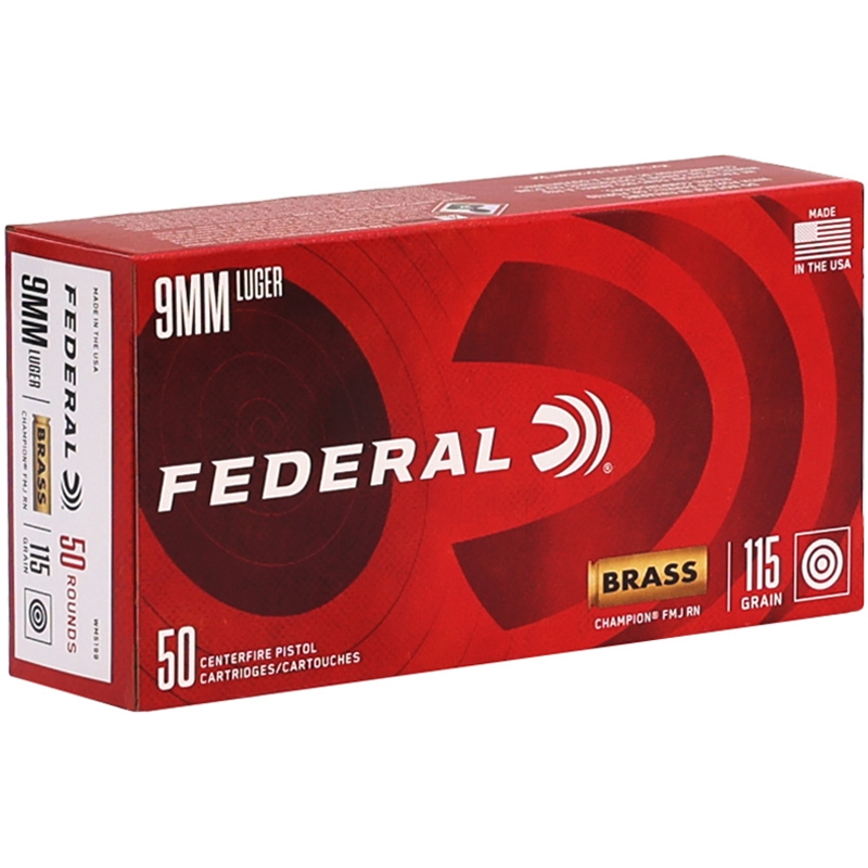 Federal Champion 9mm Luger Ammunition 115 Grain Full Metal Jacket - WM5199