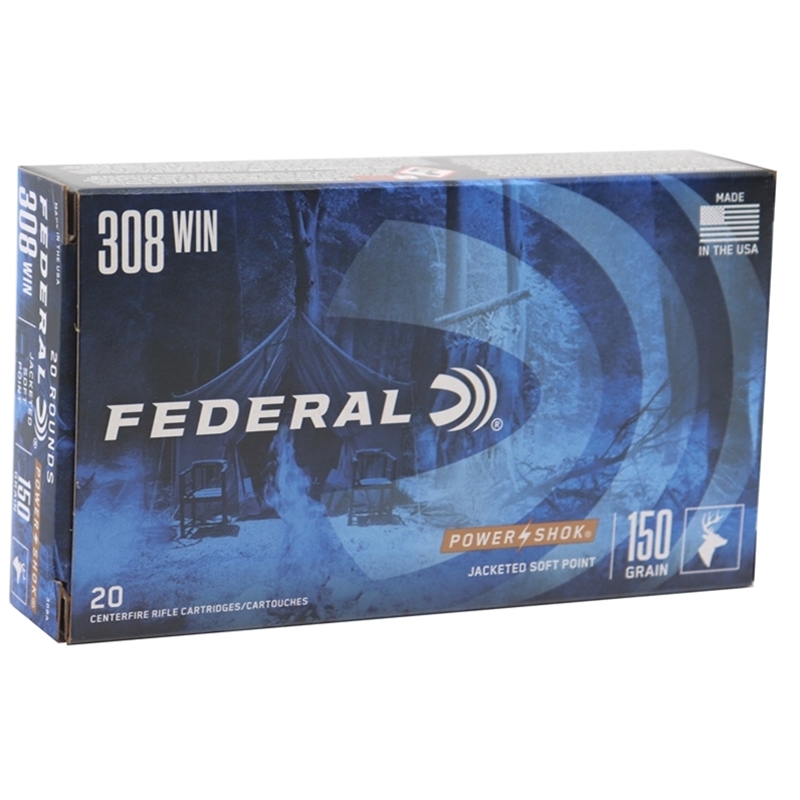 Federal Power-Shok 308 Winchester Ammo 180 Grain Soft Point