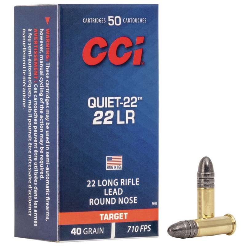 CCI Quiet 22 Long Rifle Ammo 40 Grain Lead Round Nose