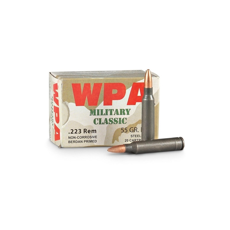 Wolf Military Classic 223 Remington Ammo 55 Grain HP Steel Case