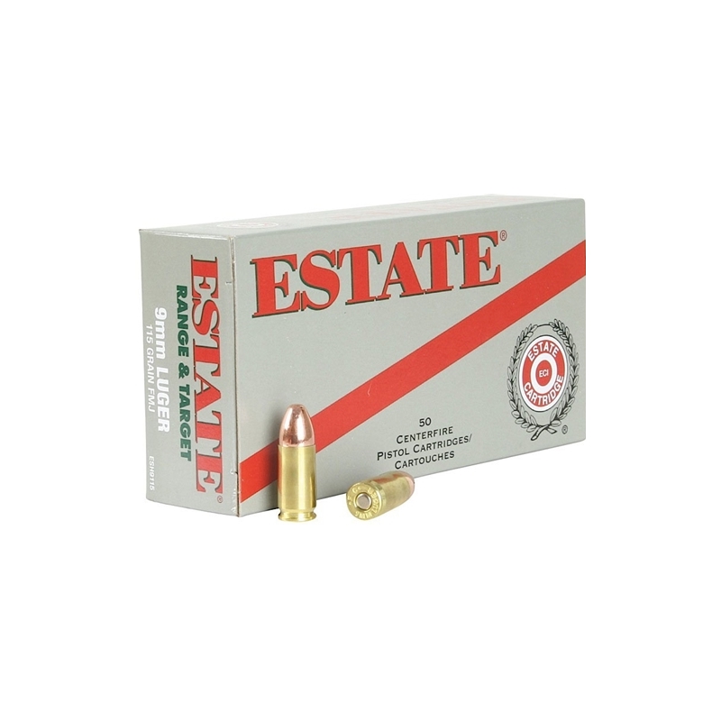 Federal Estate Range 9mm Luger Ammo 115 Grain Full Metal Jacket