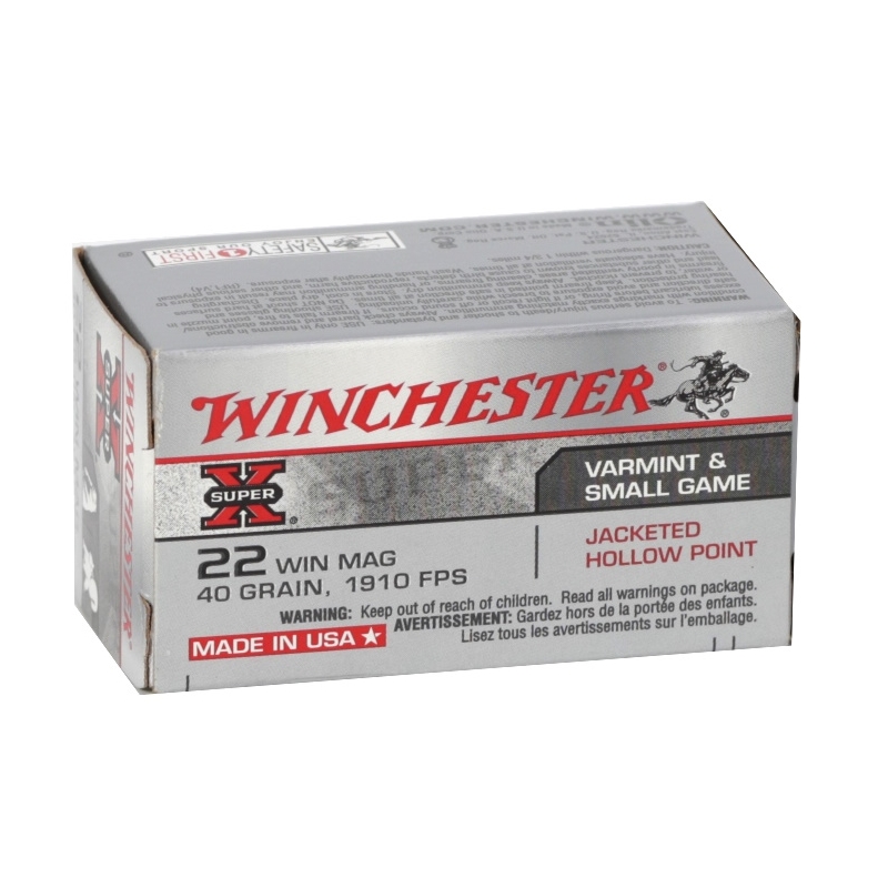 Winchester Super-X 22 WMR Ammo 40 Grain Jacketed Hollow Point