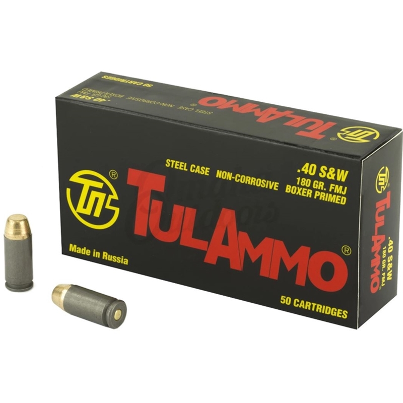 TulAmmo 40 S&W Ammo 180 Grain FMJ Steel Case