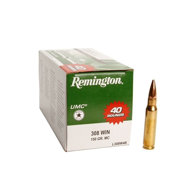 Remington UMC 308 Winchester Ammo 150 Grain Full Metal Jacket Value Pack