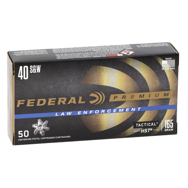 Federal Law Enforcement 40 S&W Ammo 165 Grain HST Jacketed Hollow Point