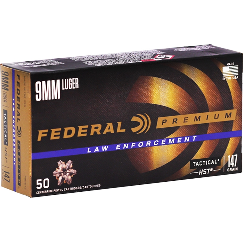 Federal Premium Law Enforcement HST 9mm Luger Ammunition 147 Grain Jacketed Hollow Point - P9HST2