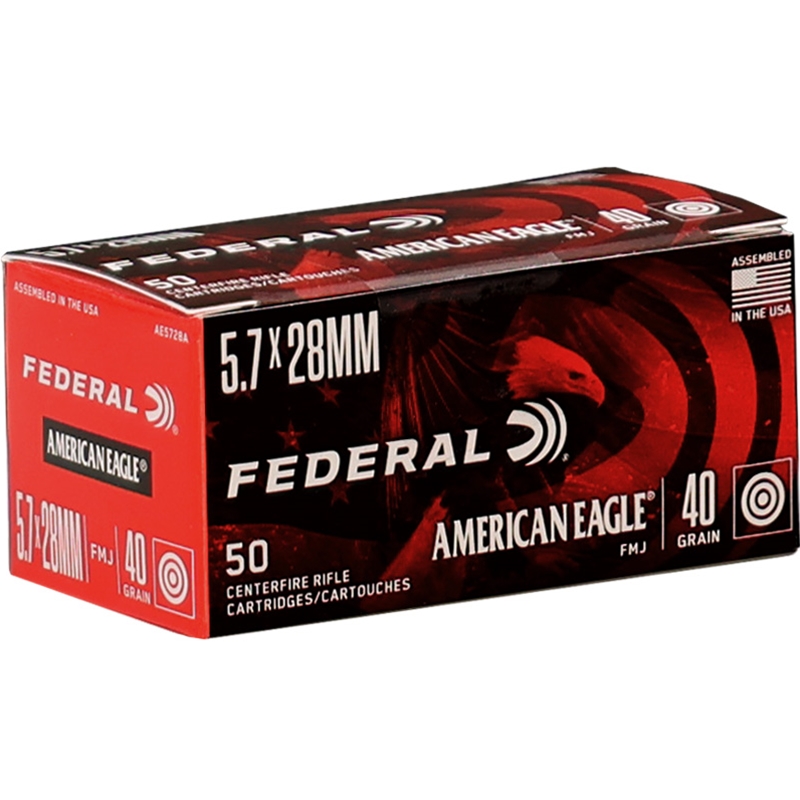 Federal American Eagle 5.7x28mm Ammo 40 Grain Total Metal Jacket - AE5728A