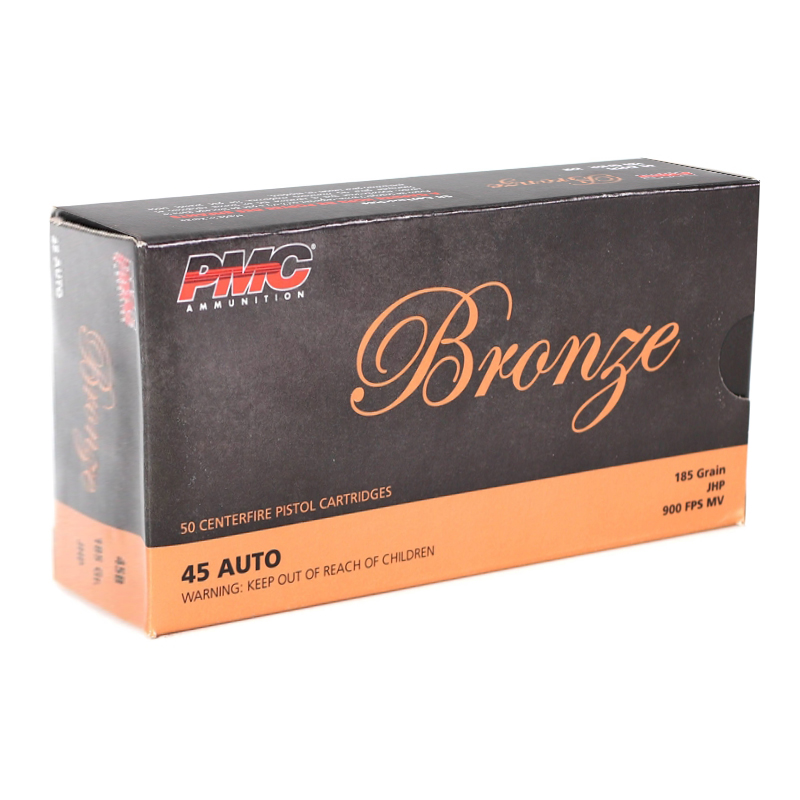 PMC Bronze 45 ACP AUTO Ammunition 185 Grain Jacketed Hollow Point - 45B