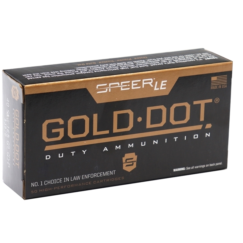 Speer Gold Dot LE Duty 40 S&W Ammo 165 Grain Jacketed Hollow Point