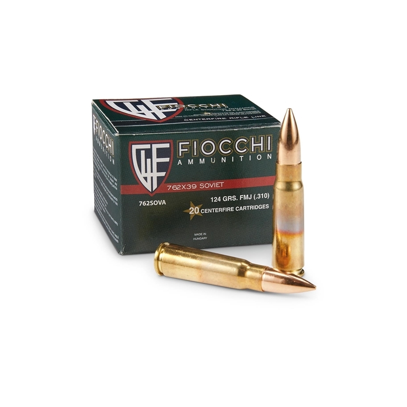 Fiocchi Shooting Dynamics 7.62x39mm Ammo 124 Grain Full Metal Jacket