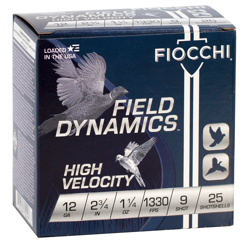 Fiocchi High Velocity 12 Gauge Ammo 2-3/4 1-1/4oz #9 Lead Shot 