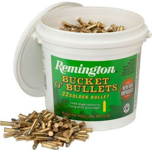Remington Golden Bullet 22 Long Rifle 36 Grain Hollow Point Bucket of Bullets 1400 Rounds