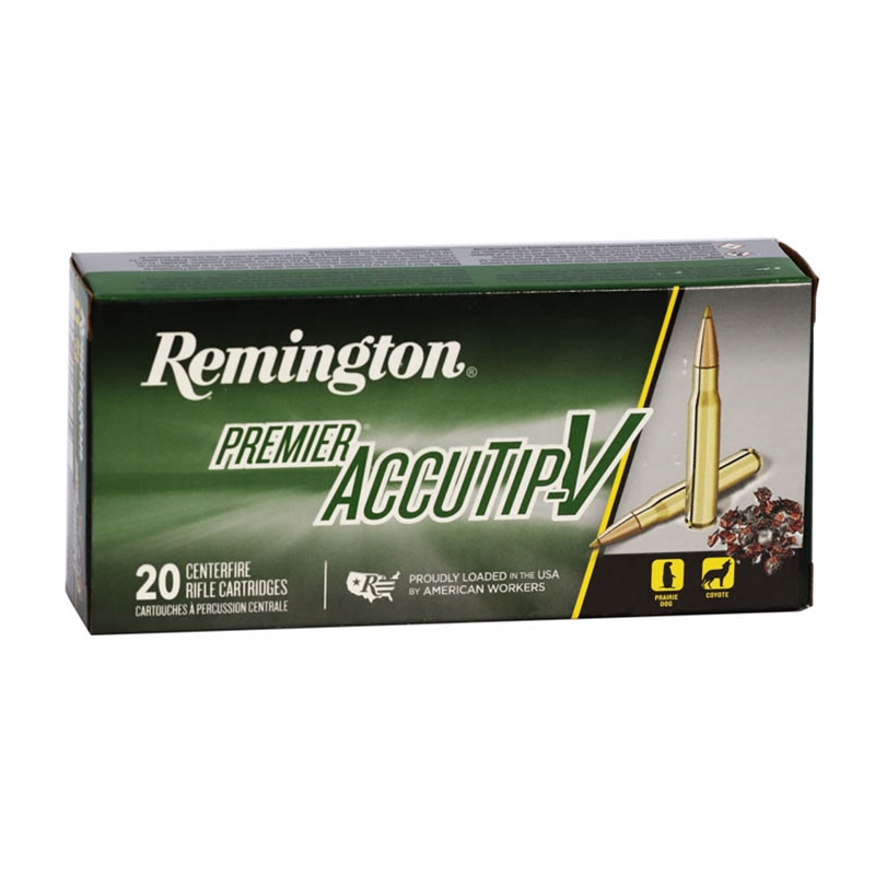 Remington Varmint 222 Remington Ammo 50 Grain Accutip-V Boat Tail