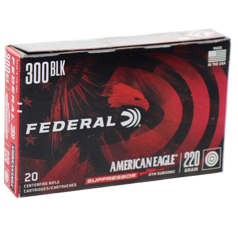 Federal American Eagle 300 AAC Blackout Ammo 220 Grain Subsonic Open Tip Match