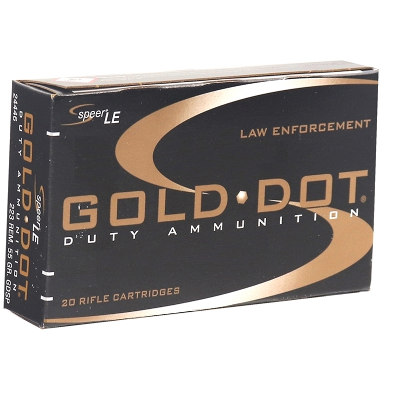 Speer Gold Dot LE Duty 223 Remington Ammo 62 Grain Soft Point
