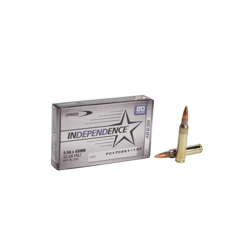 Federal Independence 5.56x45mm NATO Ammo 55 Grain Full Metal Jacket Boat Tail