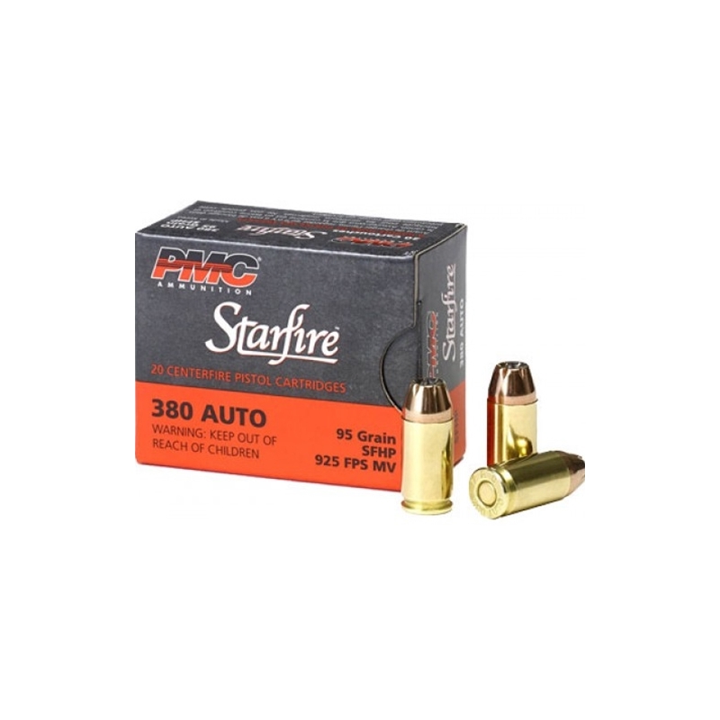 PMC Gold Starfire 380 ACP AUTO Ammo 95 Grain Jacketed Hollow Point
