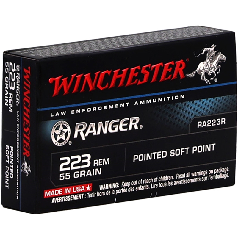 Winchester Ranger 223 Remington Ammunition 55 Grain Pointed Soft Point - RA223R