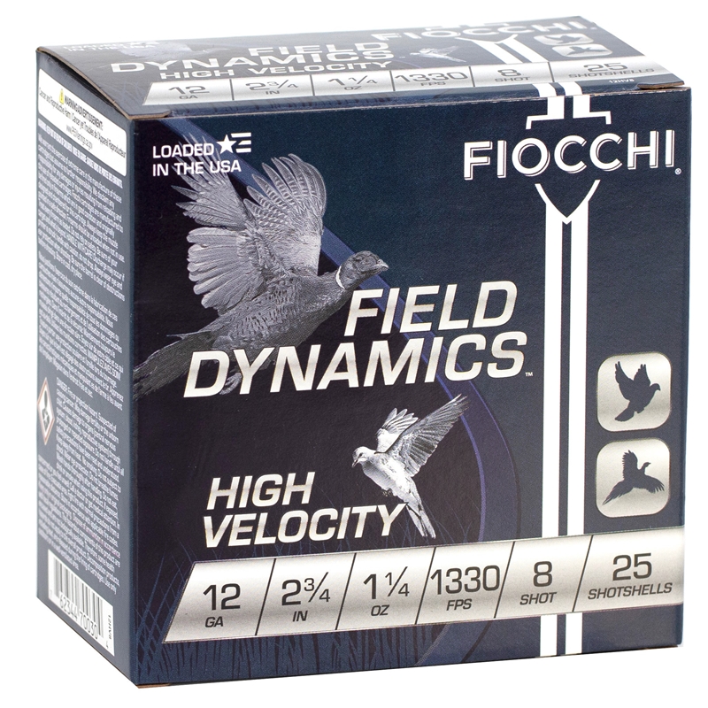 Fiocchi High Velocity 12 Gauge Ammo 2 3/4 1 1/4oz #8 Lead Shot