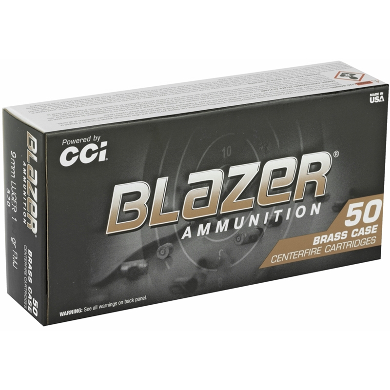 CCI Blazer Brass 9mm Luger Ammunition 124 Grain Full Metal Jacket - 5201