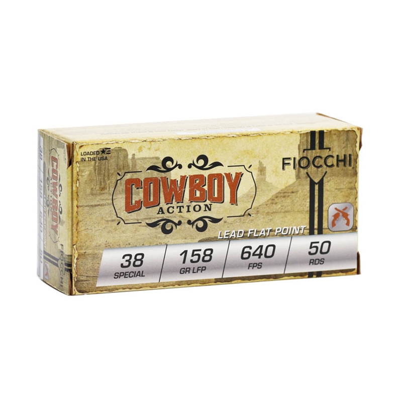 Fiocchi Cowboy Action 38 Special Ammo 158 Grain Lead Flat Point