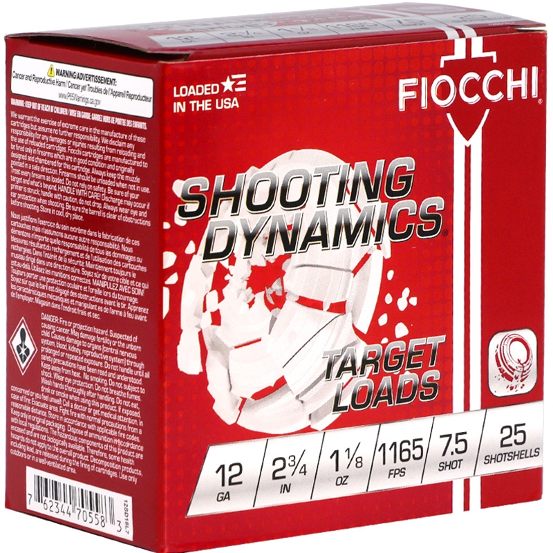 Fiocchi Shooting Dynamics Target Load 12 Gauge Ammo 2-3/4
