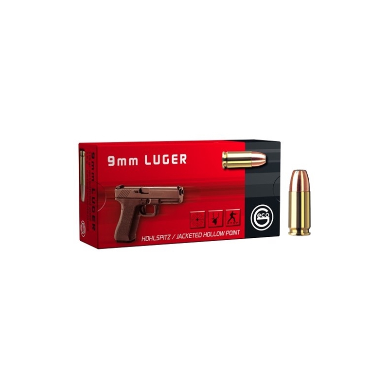 Geco 9mm Luger Ammo 115 Grain Jacketed Hollow Point