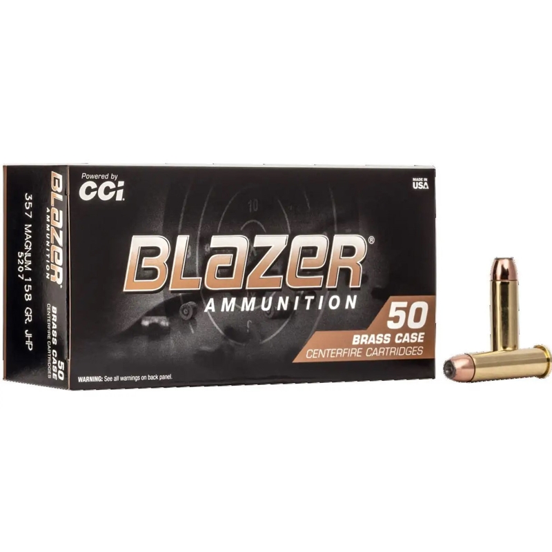 CCI Blazer Brass 357 Magnum Ammo 158 Grain Jacketed Hollow Point