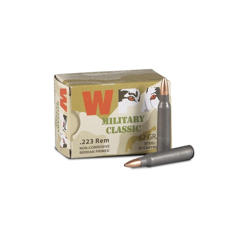 Wolf Military Classic 223 Remington Ammo 62 Grain HP Steel Case