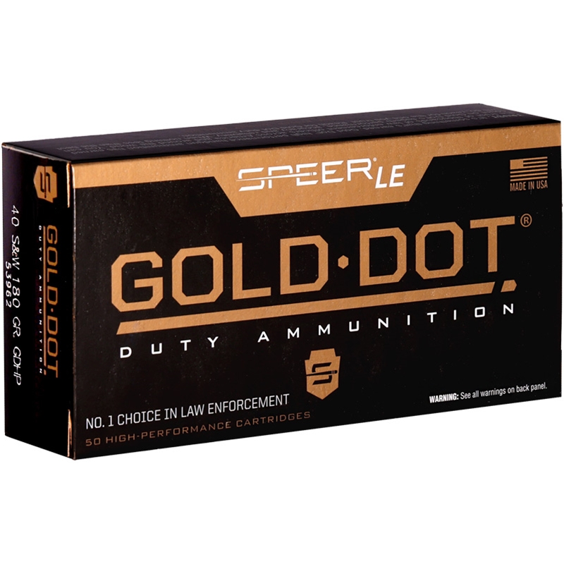 Speer Gold Dot LE Duty 40 S&W Ammo 180 Grain Jacketed Hollow Point - 53962