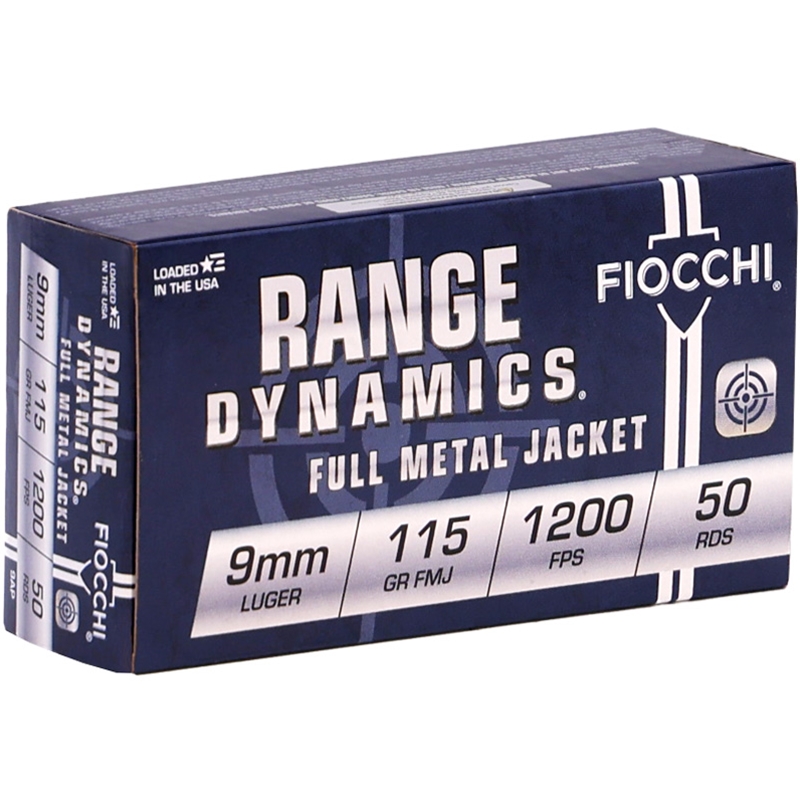 Fiocchi Range Dynamics 9mm Luger Ammunition 115 Grain Full Metal Jacket - FCH9AP